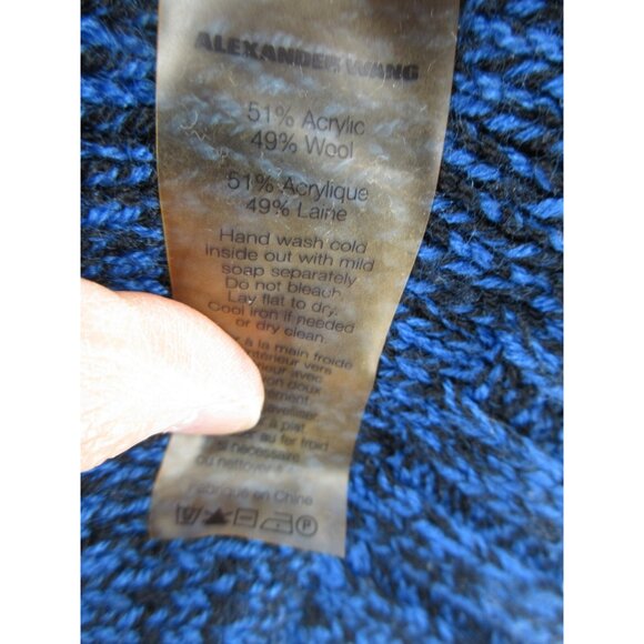 T Alexander Wang Sweater Small Wool Blend Hoodie Oversized Pullover - Picture 9 of 10